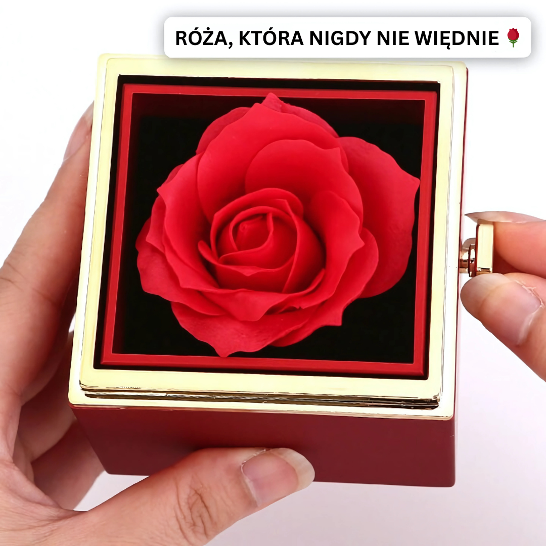 RÓŻA WIECZNA I NASZYJNIK Z GRAWEREM